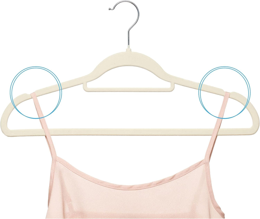 OGIVO Kleiderbügel Samt – 100er Set Hosenbügel rutschfest Bügel aus Samt für Ihre Garderobe – Samtkl