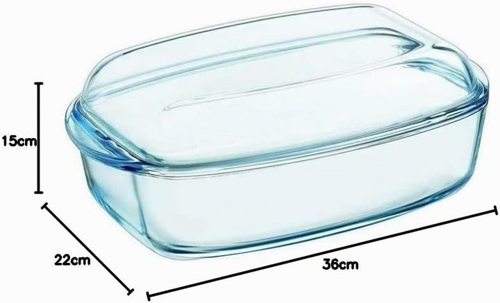 Pyrex 466000 Kasserolle eckig, Glas, 2,4 l Deckel