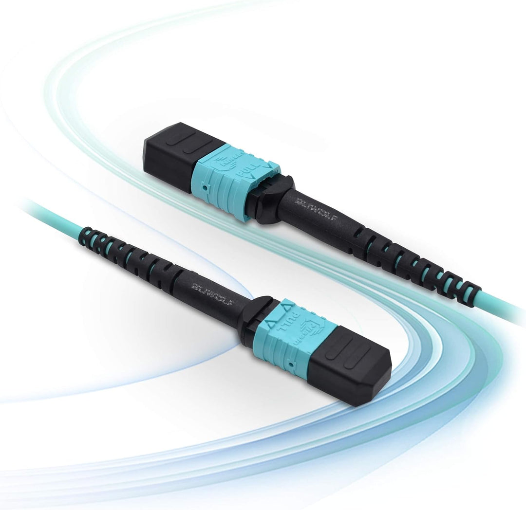 SUWOLF 1M / 3,3FT 12Fasern Polarität Typ B OM3 MPO zu MPO Patchkabel Beide Female LSZH MPO - MPO LWL