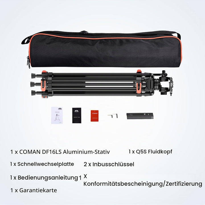COMAN 188cm Kamera Stativ Robustes Professionelles Fotokamera Videostativ 360° Kugelkopf und 1/4&