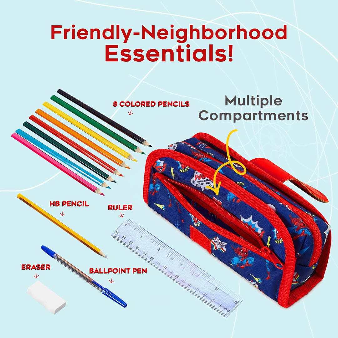 Marvel Spiderman Federtasche Junge Gefüllt, Mehrere Fächer, Federmäppchen Aesthetic, Mäppchen mit In