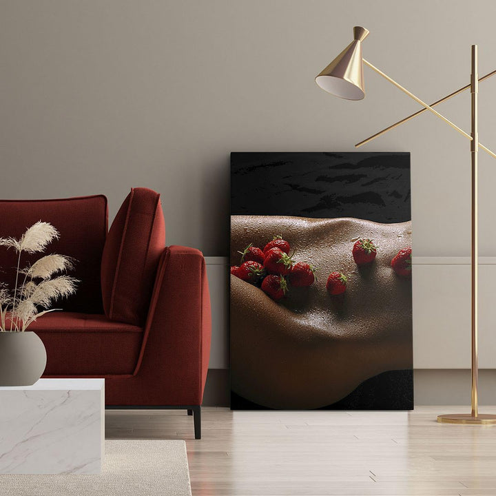 Bilder auf Leinwand Frau Wasser Tröpfchen Tau Leinwandbild mit Rahmen 45x80cm Wandbilder Dekoration