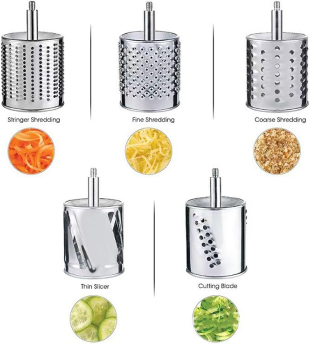 Nussmühle, 5 Trommeln, manuell, Edelstahl, Nusszerkleinerer, Saugnapfbasis für Walnüsse, Käse, multi