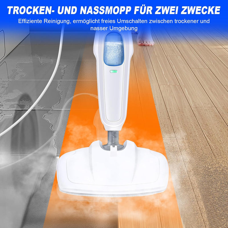 Dampfmop Dampfreiniger für die Bodenreinigung, elektrische Mop Boden Mop nass trocken Staub flach Re