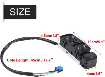 Fensterschalter Elektrischer Fensterheber-Hauptschalter Passend für Merced-eBenz W203 C-KLASSE C320
