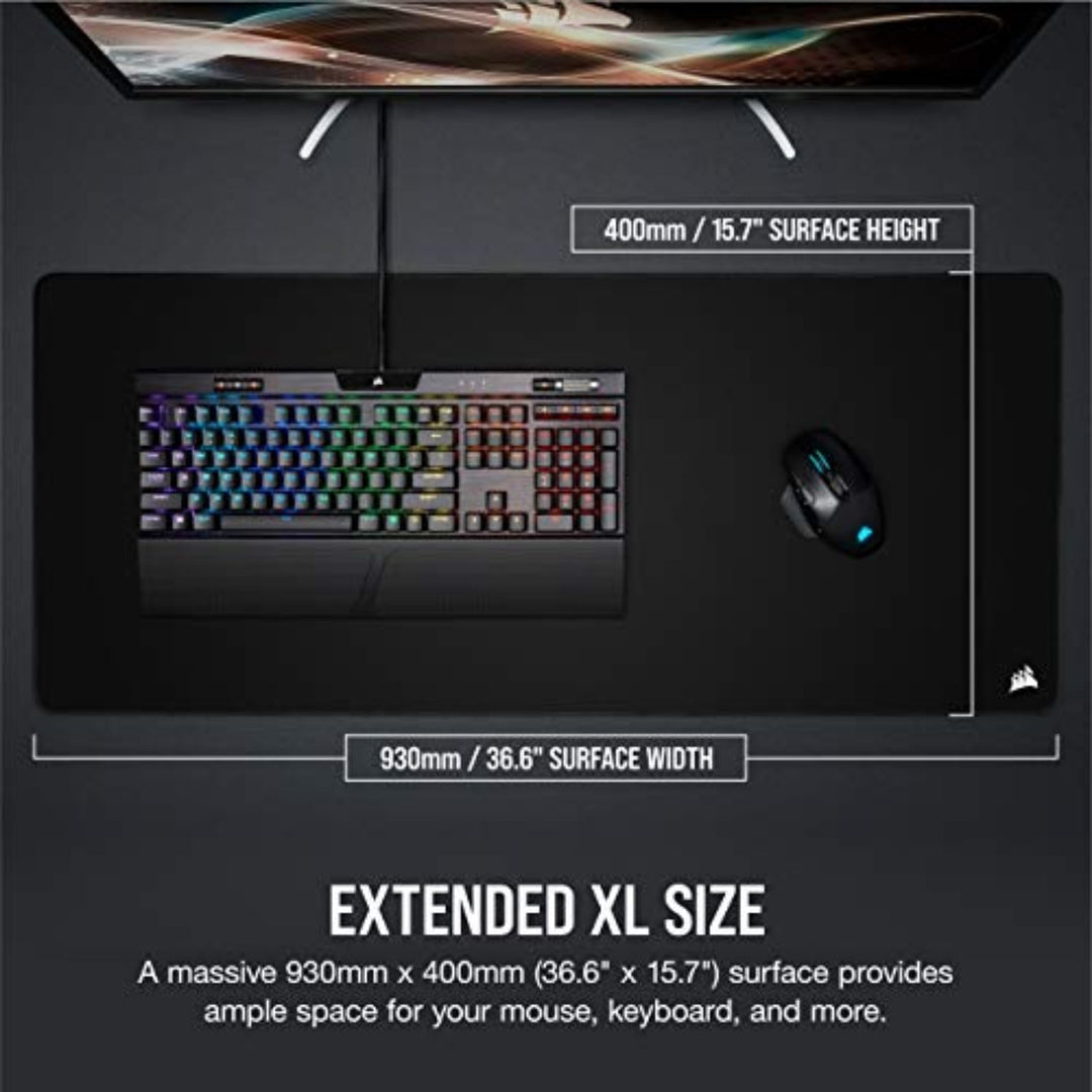 Corsair MM350 PRO Premium-Stoffmauspad (93 x 40 cm Oberfläche, Micro-Weave-Gewebe, 4 mm Dicker Plüsc