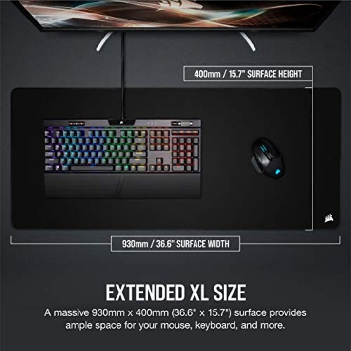 Corsair MM350 PRO Premium-Stoffmauspad (93 x 40 cm Oberfläche, Micro-Weave-Gewebe, 4 mm Dicker Plüsc
