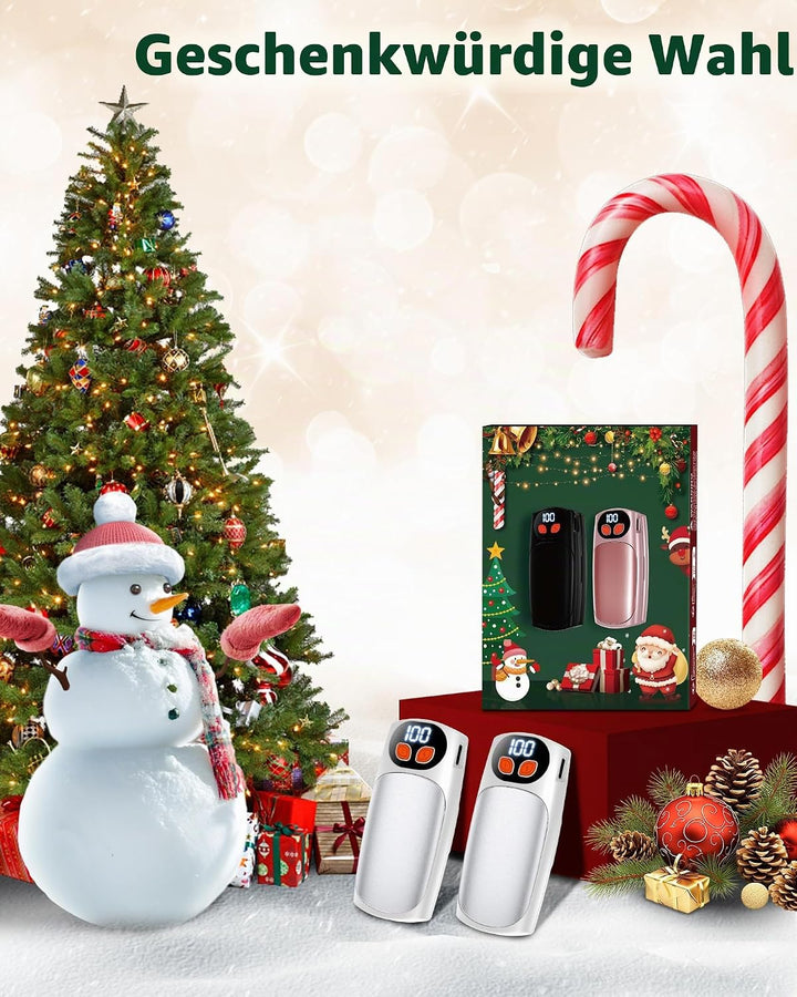 Handwärmer Elektrisch 2er-Pack, LED-Anzeige &amp; 5 Heizstufen, USB-C Taschenwärmer, Ideal für Golf, Cam