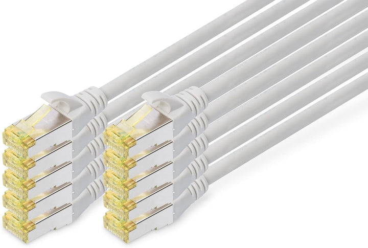 DIGITUS LAN Kabel Cat 6A - 1m - 10 Stück - RJ45 Netzwerkkabel - S/FTP Geschirmt - Kompatibel zu Cat6