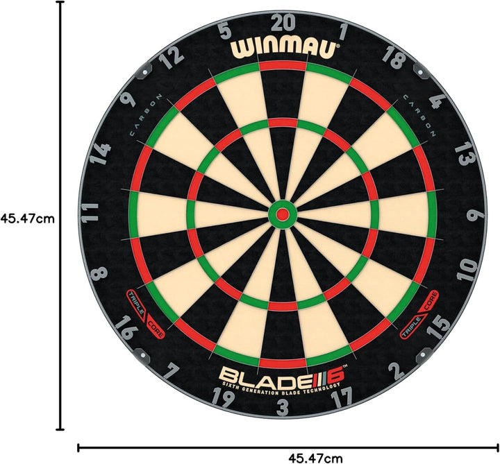 Winmau Blade 5 and Blade 6 Bristle Dartboards - Triple Core Blade 6 Available Schwarz, Weiss, Rot un