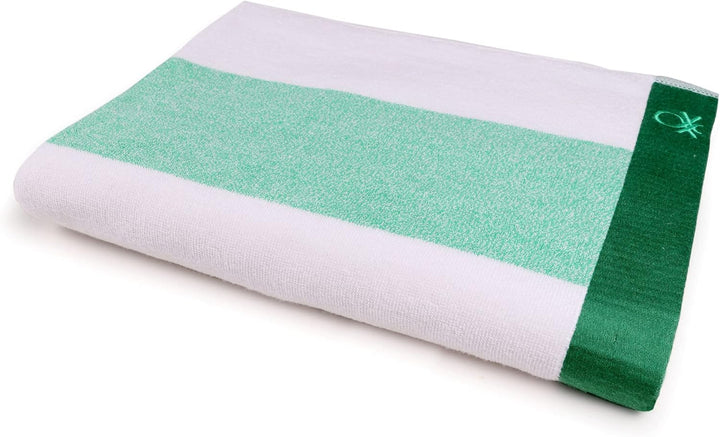 United Colours of Benefitton Strandtuch, 90 x 160 cm, 450 g/m², Frottee, 100% Baumwolle, Grün + Gelb