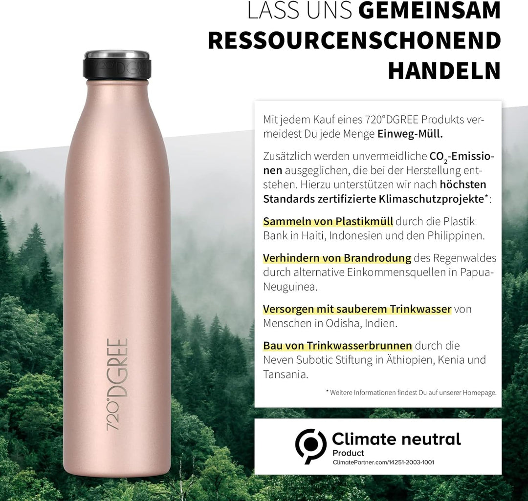 720°DGREE Edelstahl Trinkflasche “milkyBottle” - 750ml - BPA-Frei, Auslaufsicher, Kohlensäure geeign