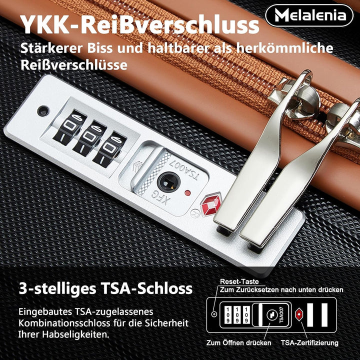 Melalenia Kofferset 7tlg Hartschale Leicht mit 4 Rollen und TSA-Schloss Der Gepäcksets Enthält 1 Kos