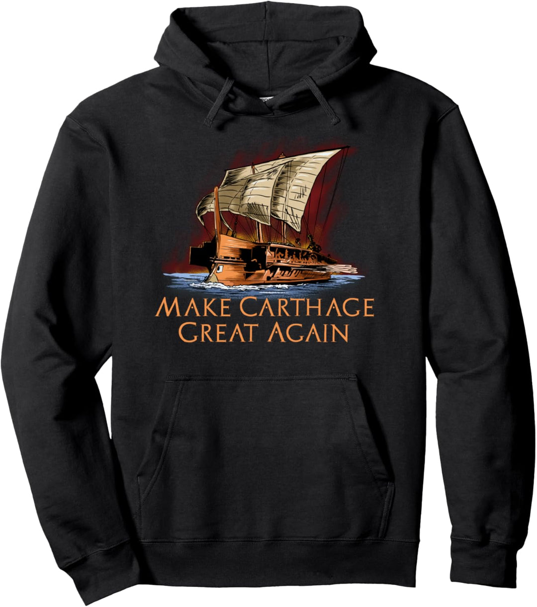 Ancient Carthaginian Trireme - Classical History - Punic War Pullover Hoodie