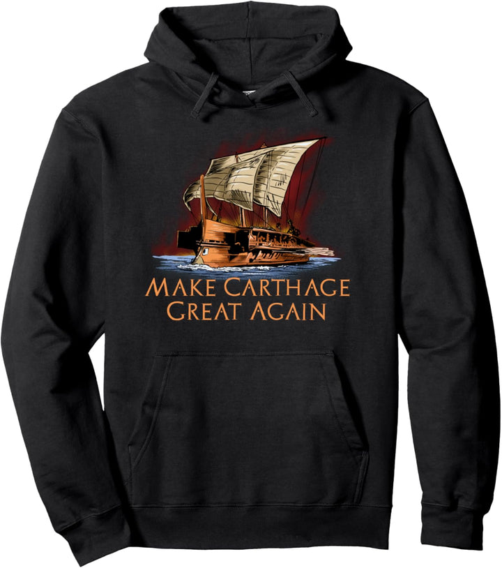 Ancient Carthaginian Trireme - Classical History - Punic War Pullover Hoodie