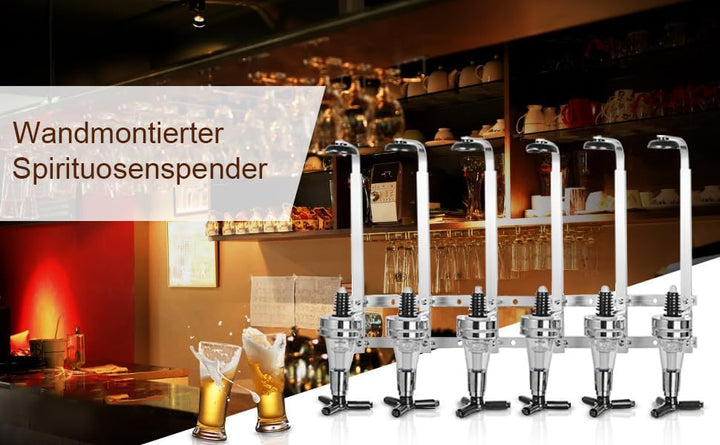 Youyijia 6 Schnapsspender Flaschenhalter Wandmontiert, 6 x 30 ml Bar Butler Getränkehalter für Spiri