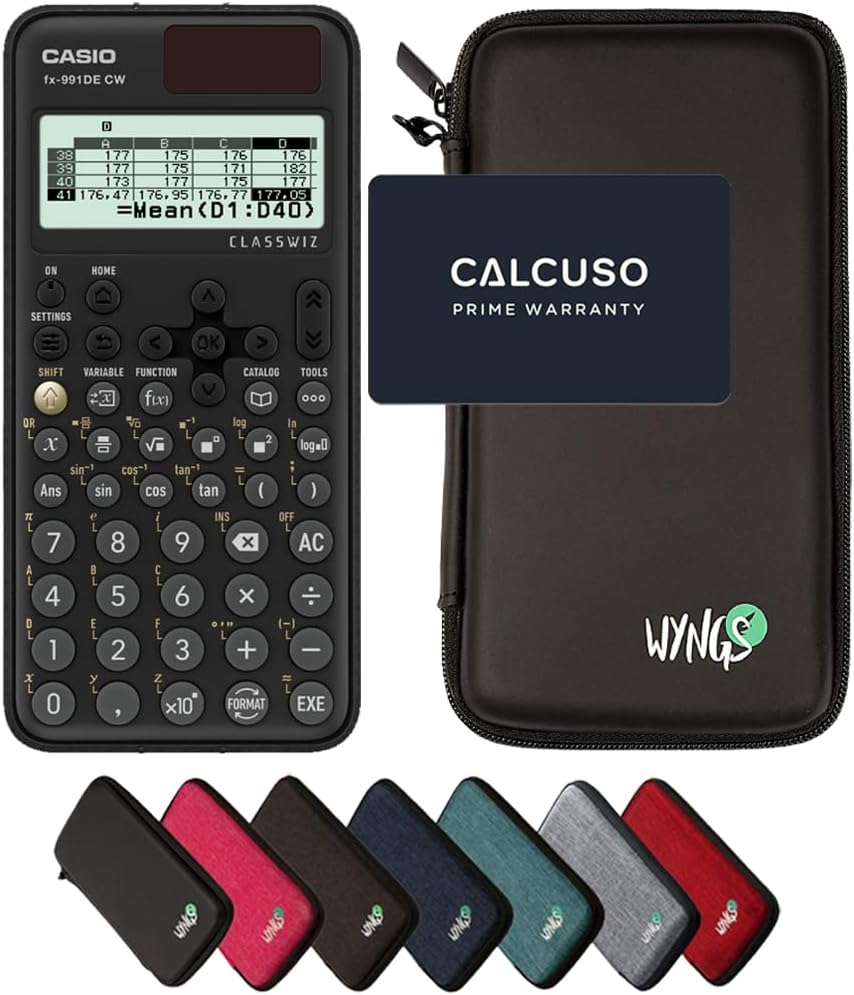 CALCUSO Sparpaket: Casio FX-991DE CW ClassWiz technisch-wissenschaftlicher Schulrechner + WYNGS Schu