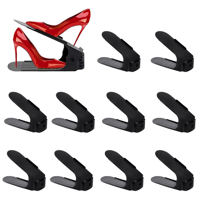 20 Stück Einstellbare Schuhregale Set Schuhstapler Schuhhalter 3 höhenverstellbar Schuhorganizer Pla