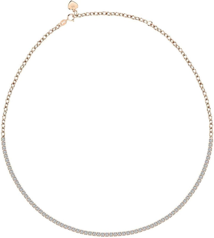 Bluespirit ESSENTIAL Collana Donna in Argento 925 Rosè, Zirconi - P.25R210001200