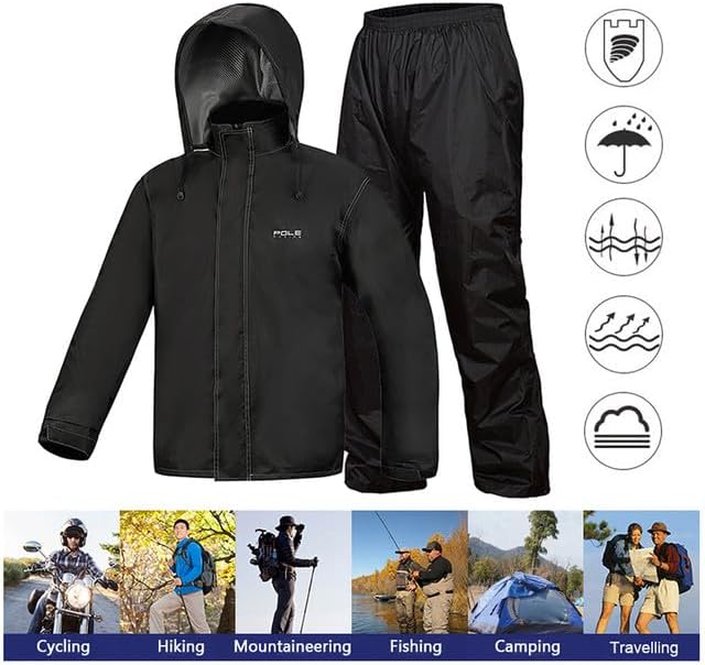 Lixada Regenanzug Wasserdicht Radfahren Regenschutz Jacke & Hose Unisex Wandern Regenmantel Hose Reg