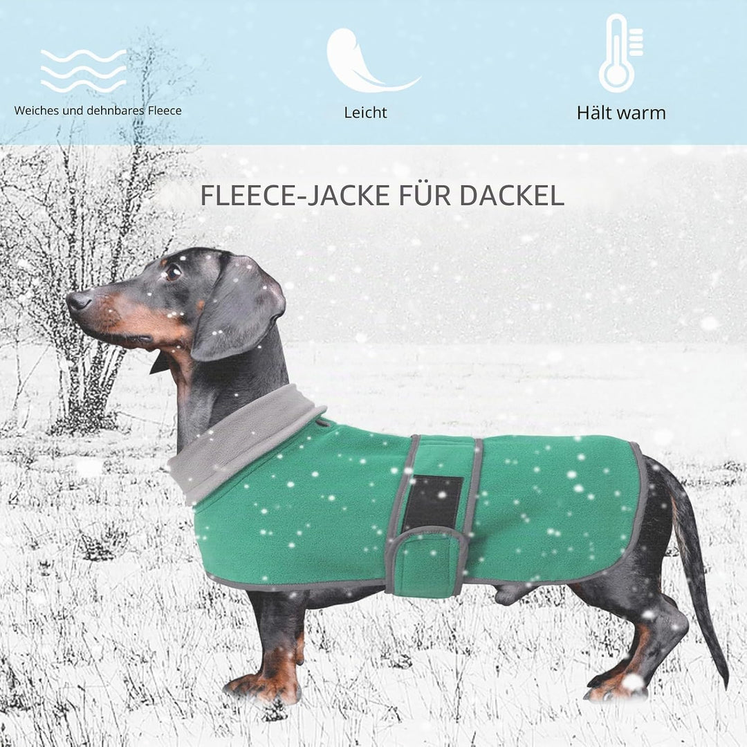 Geyecete -Gemütlich Polarfleece Winter hundemantel fur Dackel,Miniatur Dackel Fleece hundepullover,H