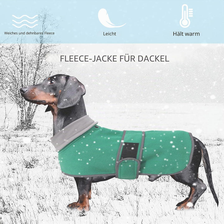 Geyecete -Gemütlich Polarfleece Winter hundemantel fur Dackel,Miniatur Dackel Fleece hundepullover,H