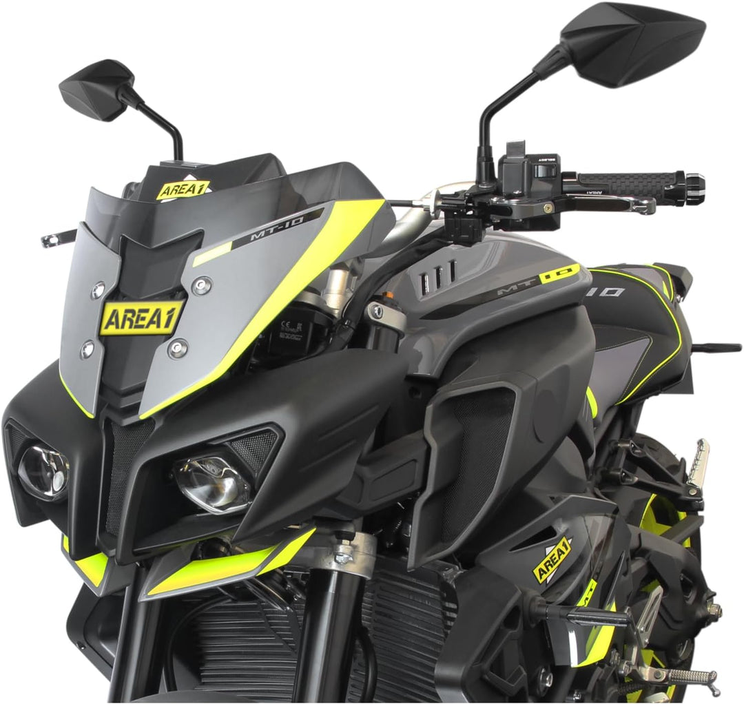 Area1 Universal Motorrad Rückspiegel Paar e-geprüft 2x M10 Rechtsgewinde + Linksgewindeadapter, komp