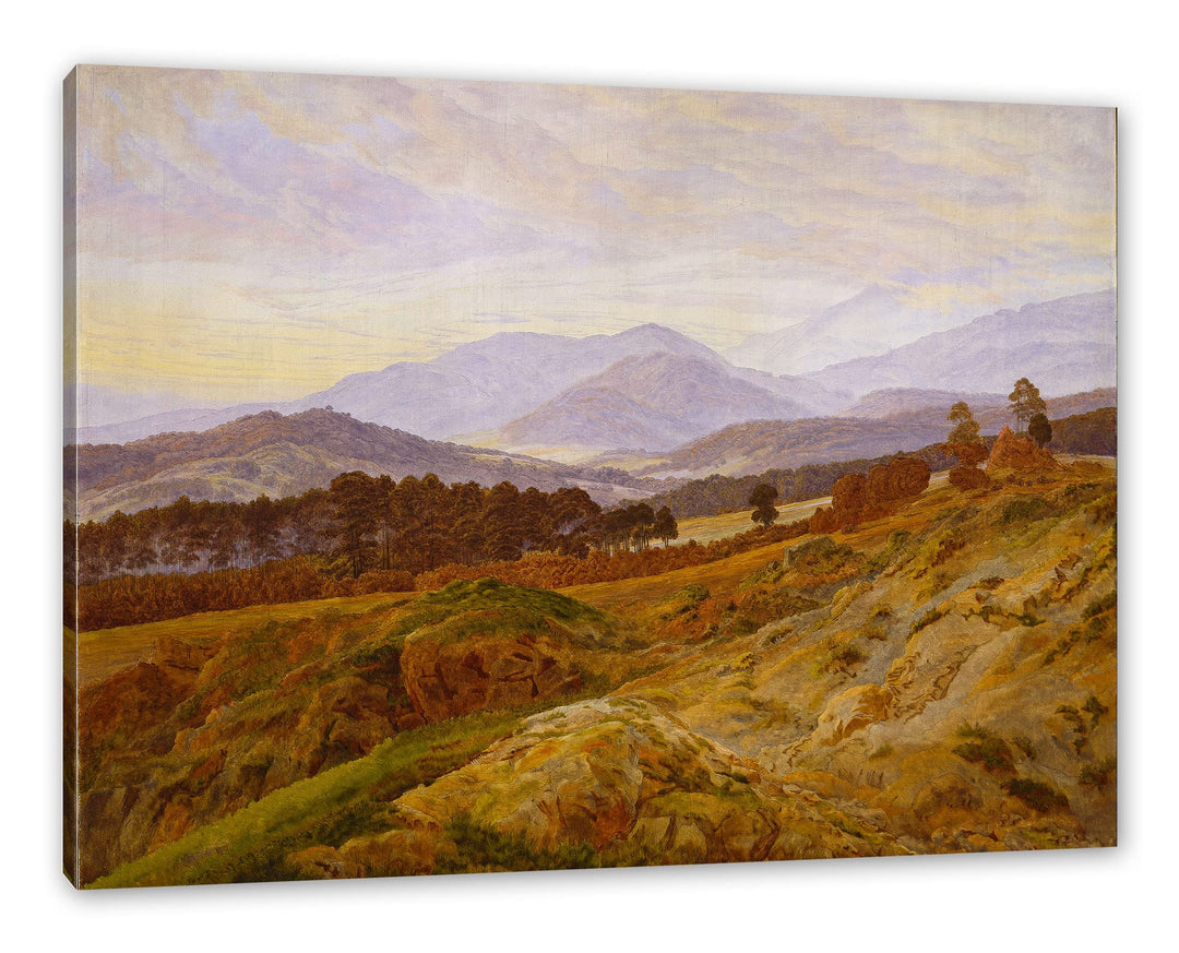 Generisch Caspar David Friedrich - Berg im Riesengebirge als Leinwandbild / Grösse: 100x70 cm / Wand