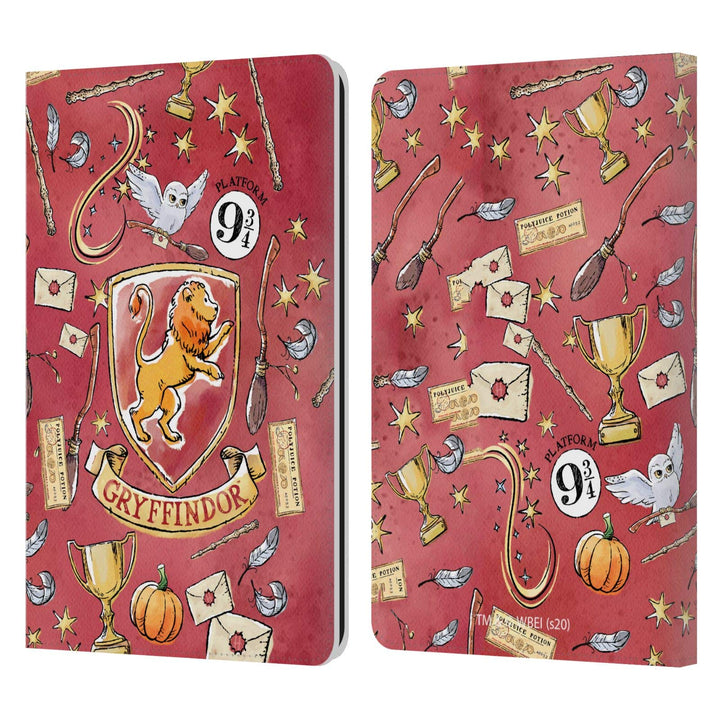 Head Case Designs Offizielle Zugelassen Harry Potter Gryffindor Muster Deathly Hallows XIII Leder Br
