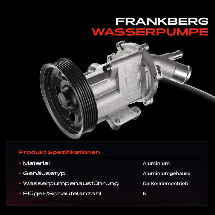 Frankberg Wasserpumpe Kompatibel mit M.i.n.i Cooper R50 R53 1.6L 2001-2006 M.i.n.i One Cabriolet R52