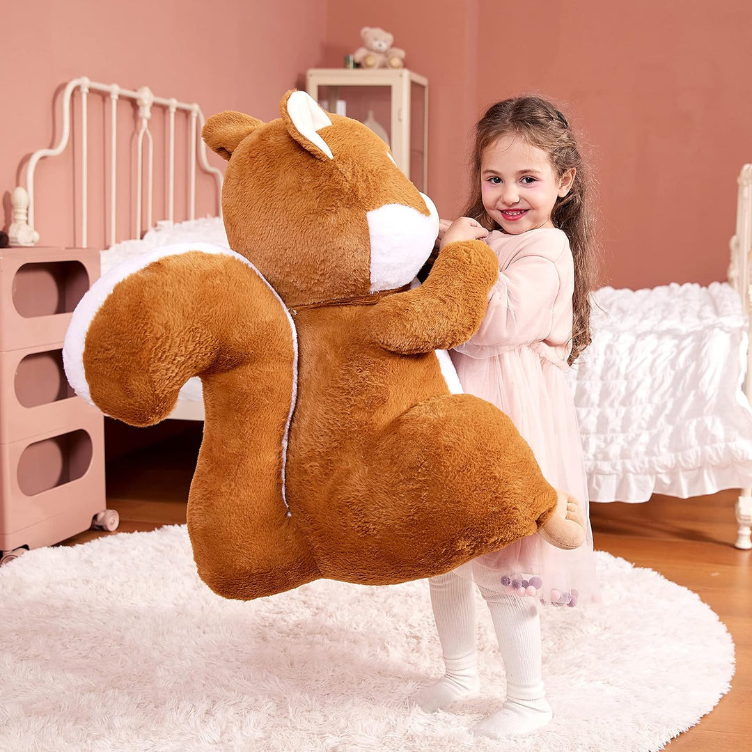 IKASA Gross Eichhörnchen Kuscheltier Riesen Stofftier,60cm Gross Plüschtier Riesige Plüsch Spielzeug