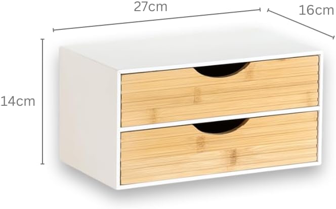 KESPER | Organizer mit 2 Schubladen, Material: FSC®-zertifizierte Spanplatte & Bambus, Masse: 27 x 1