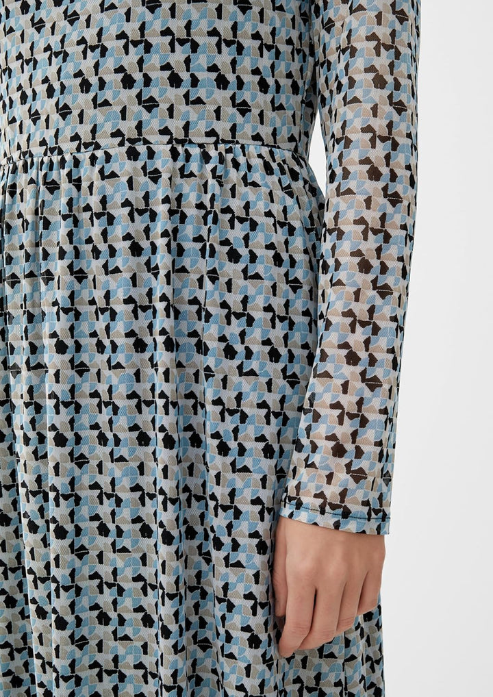 s.Oliver Meshkleid mit Allovermuster 48 Weiss, 48 Weiss