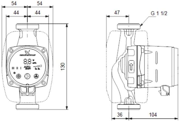 Grundfos Hocheffizienz-Umwälzpumpe Alpha2 25-40 130 mm