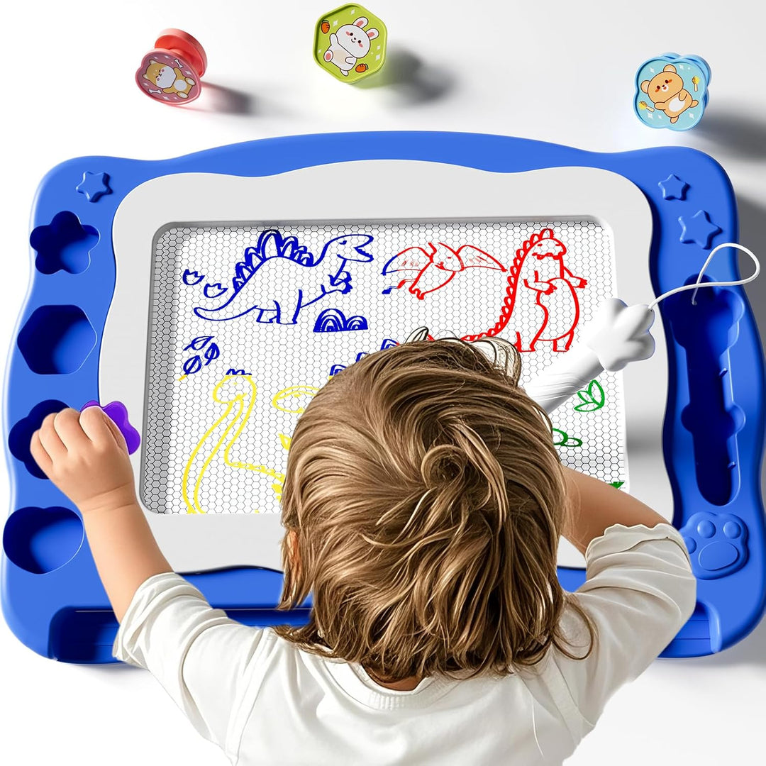 Grosse Magnetisches Zeichenbrett Spielzeug für Kinder Alter 3-7 Jahre, löschbare Doodle Brett mit 4
