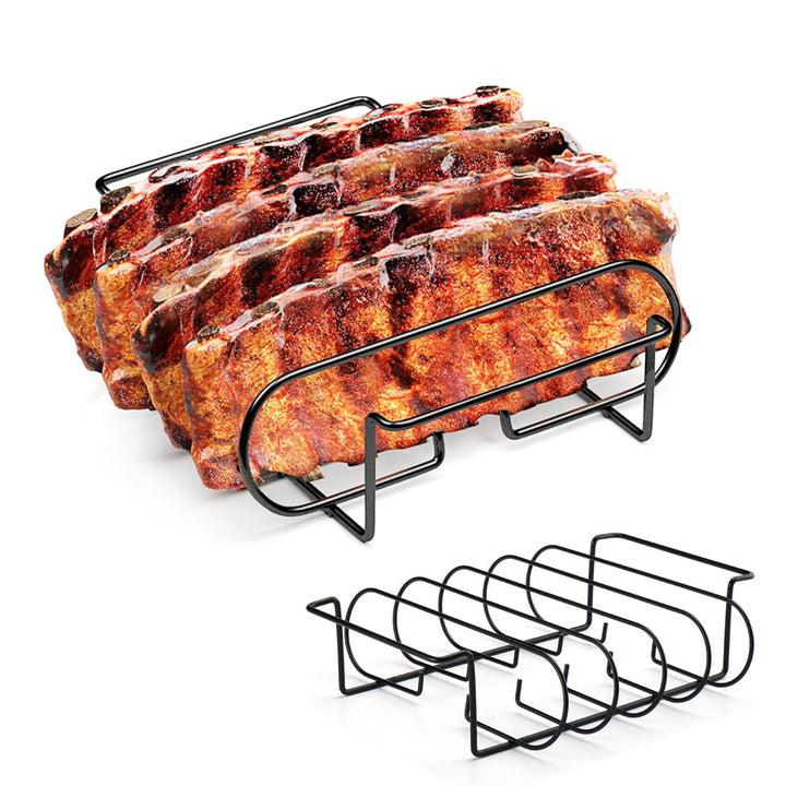 Spareribs Halter Grill 31.3 x 25.3 x 7.3 cm Rippchenhalter Grill Zubehör, Edelstahl Braten und Rippc