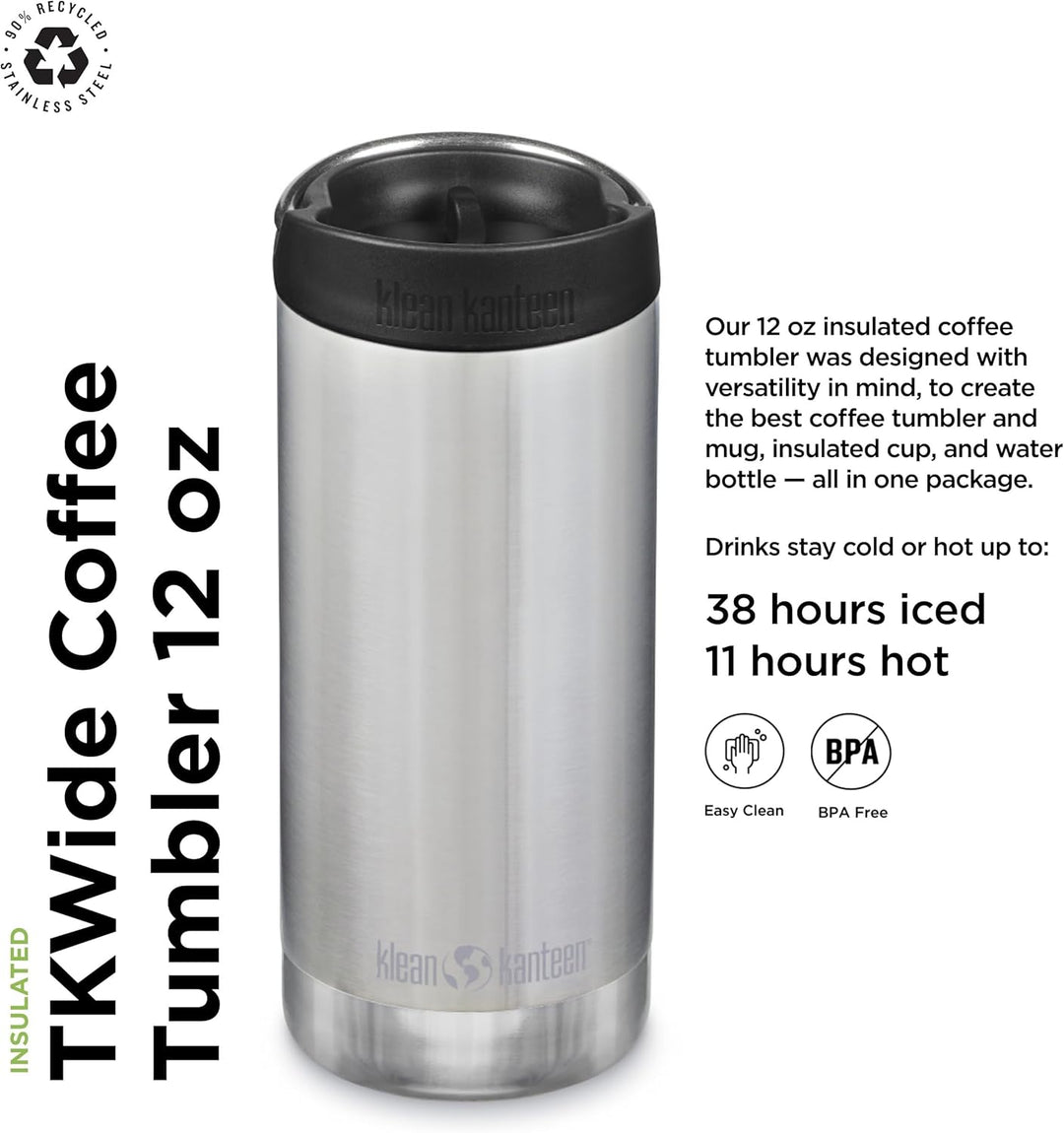 Klean Kanteen TKWide VI Trinkflasche Gebürsteter Edelstahl 355 ml