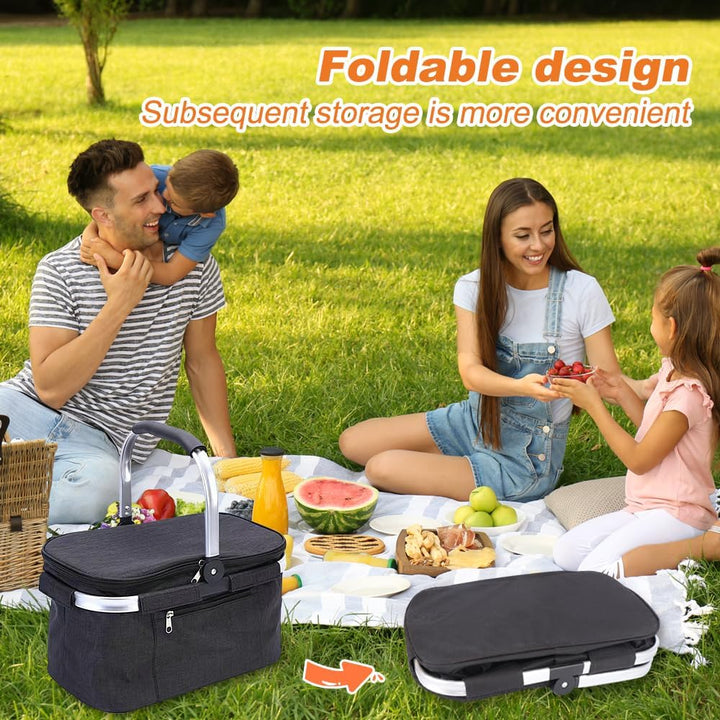 Einkaufskorb Faltbar, 30L Einkaufstasche Gross mit Gepolsterten Griffen, isolierter Wasserdichter Ei