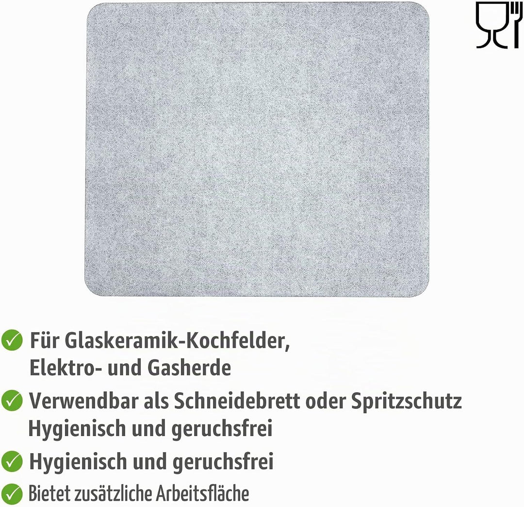 WENKO Herdabdeckplatte Universal 3 in 1, Abdeckplatte, Spritzschutz und hygienisches Schneidebrett a