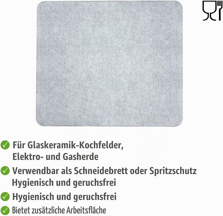 WENKO Herdabdeckplatte Universal 3 in 1, Abdeckplatte, Spritzschutz und hygienisches Schneidebrett a