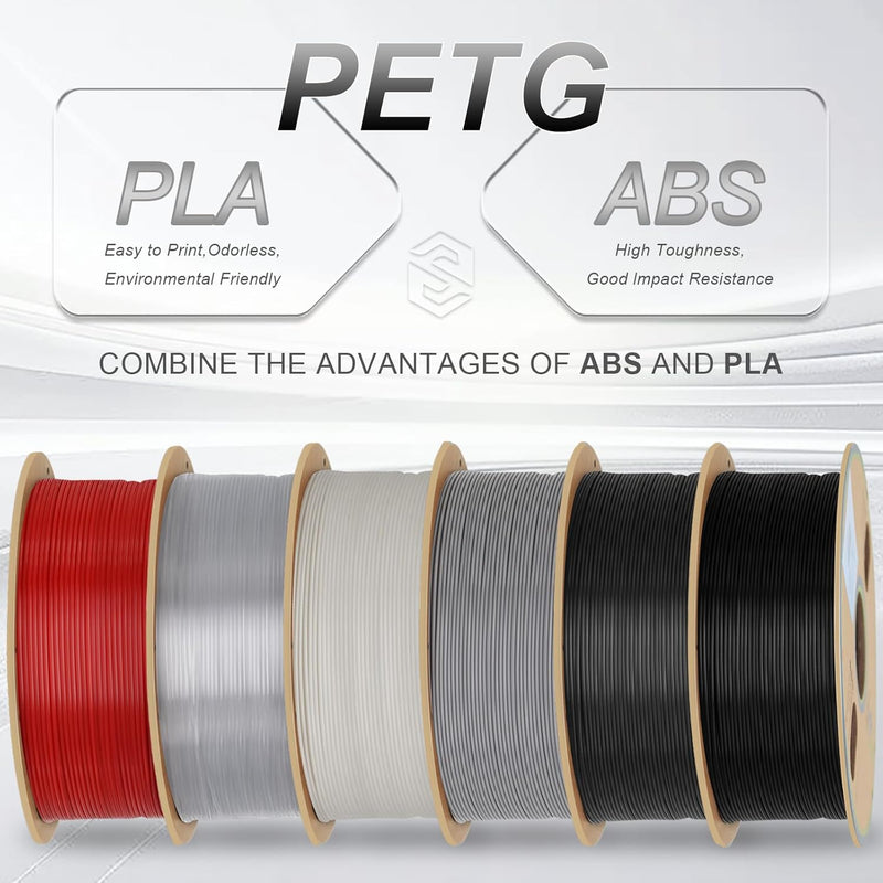 YOUSU PETG 3D Printer Filament 1.75mm Gray, 1kg PLA Filament (2.2lbs) Better Physical Strength and L