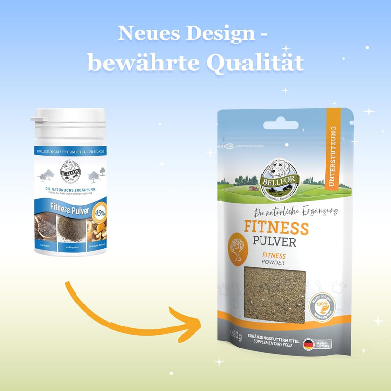 Bellfor Futterset für körperlich aktive Hunde Premium PUR Aktiv 2,5 kg Fitness Pulver 80g Soft-Snack