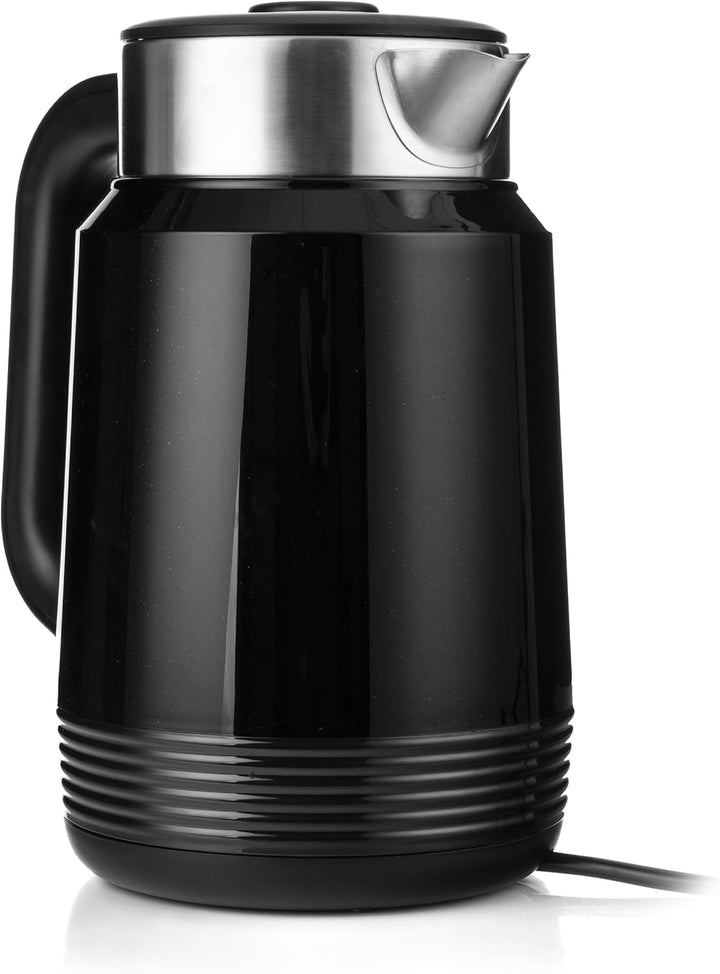 LEHMANN Elektrischer Wasserkocher Edelstahl 2L, 2200W, Schnelles Aufheizen, Doppelwand Design, Absch