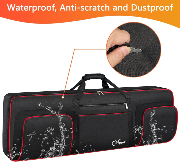 SNIGJAT Keyboard-Tasche mit 76 Tasten, weich (Innen: 127 x 45,7 x 15,5 cm), gepolsterte Klaviertasch
