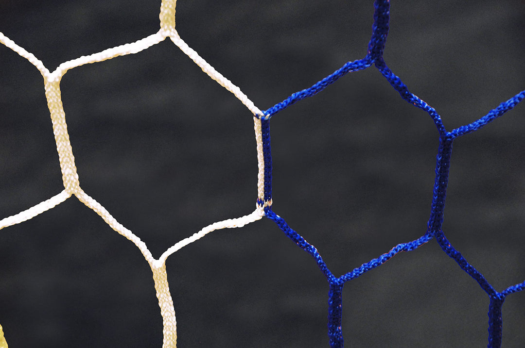 TORNETZ - Fussball - 7.32 x 2.44 x 2 x 2 m - 4mm - Weiss/Blau