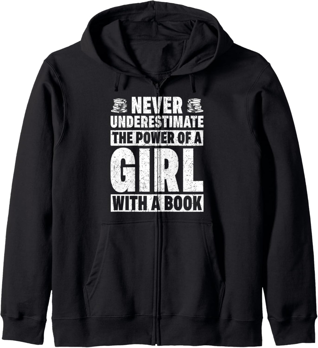 Never Underestimate the Power of a Girl with a Book Geek Kapuzenjacke