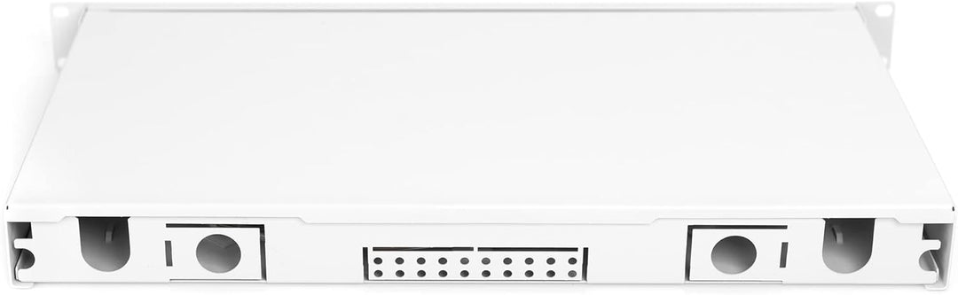 DIGITUS LWL Spleissbox 6 Kupplungen - LC - OM3 - 1HE - 19-Zoll - Multi-Mode Simplex - Mit Spleiss-Ka