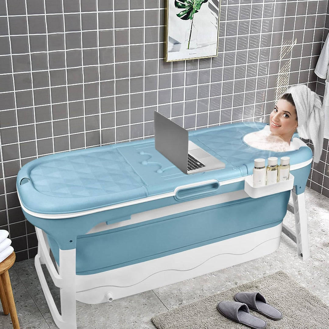 Froadp Faltbare Badewanne Erwachsene Foldable Bathtub mit Abnehmbarem Abdeckung Mobile Tragbare Falt