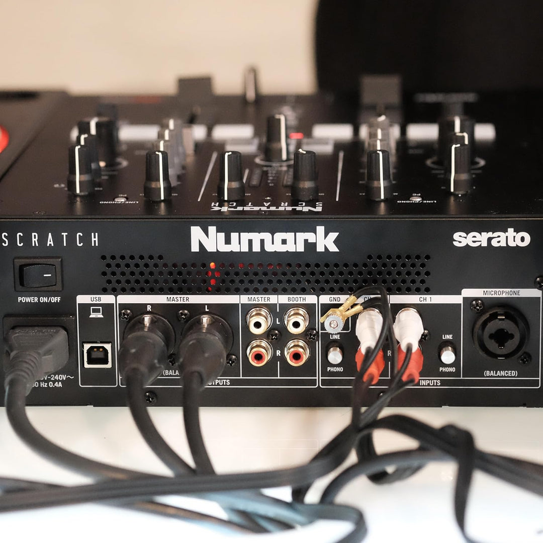 Numark Scratch - Zweikanal DJ Scratch Mixer mit Serato DJ Pro, Innofader Crossfader, DVS-Lizenz, 6 D