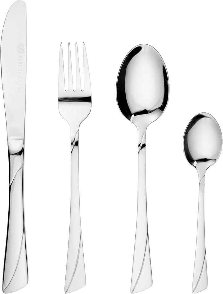 KARL HAUSMANN Besteck Set 12 Personen, 72 teilig Edelstahl Besteckset mit Koffer - Essbesteck mit Me